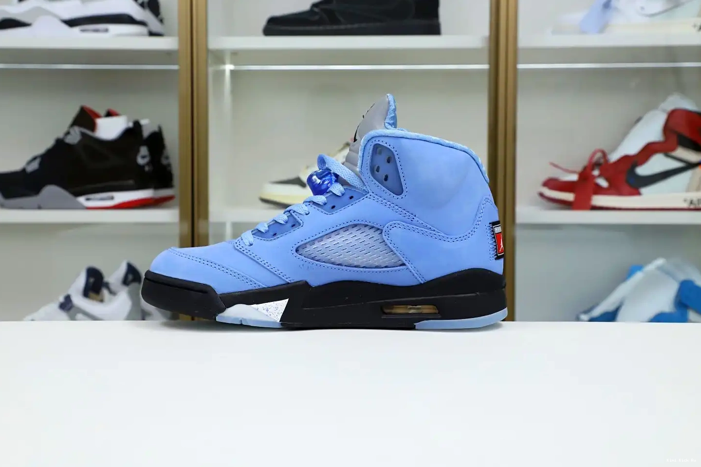 SE Kimikick JORDAN BLEU 401 BLACK-WHITE DV1310 AIR 5 BLUE RETRO UNIVERSITY 0630